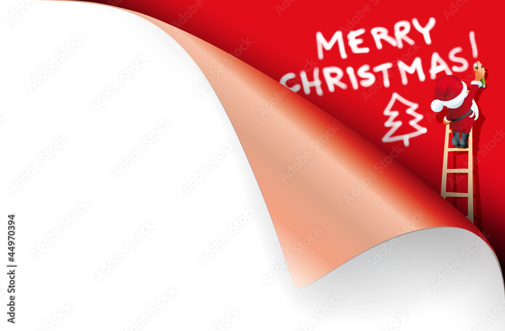 Weihnachtskarte Santa Claus als Sprayer