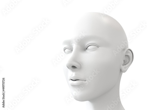3D white woman face anatomy study