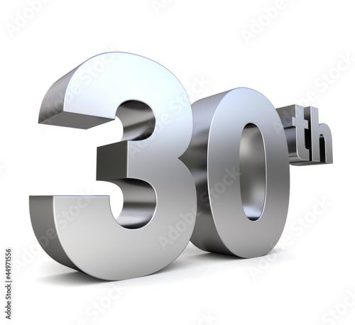 3d metal anniversary number - 30th