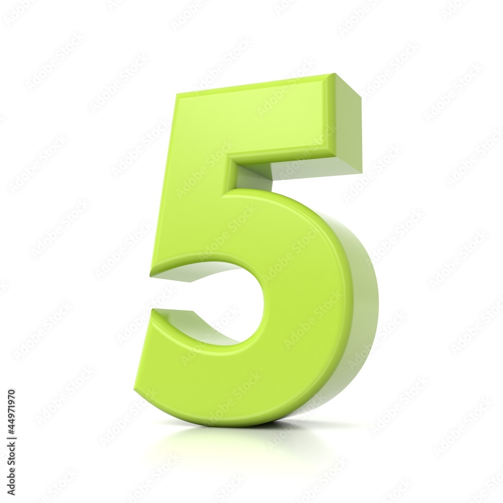 3D green number collection - 5 3D green number collection - 5