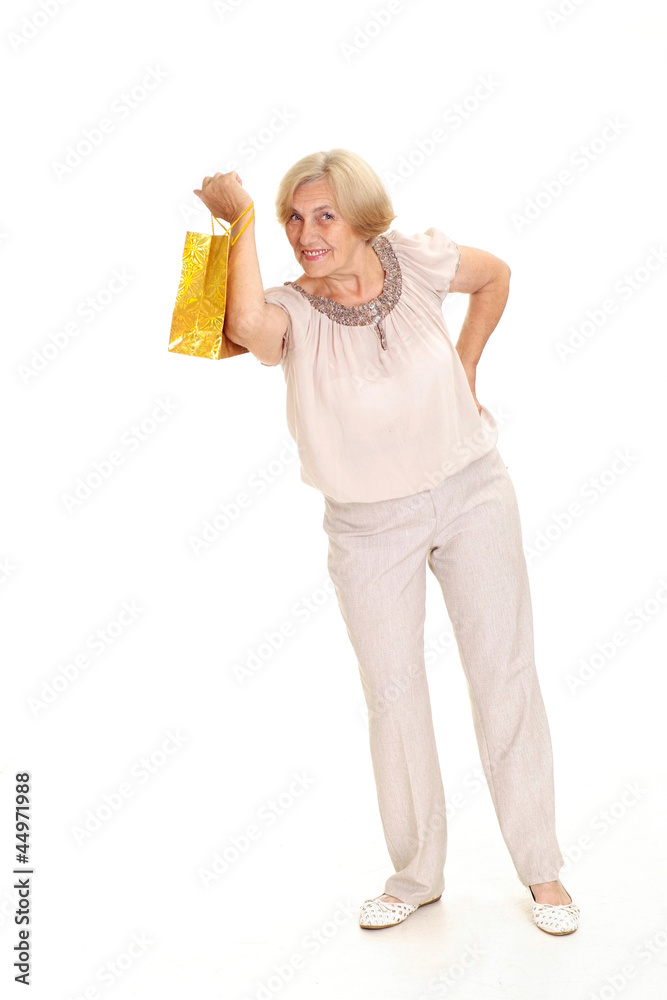 Lovely old woman with shopping Lovely old woman with shopping