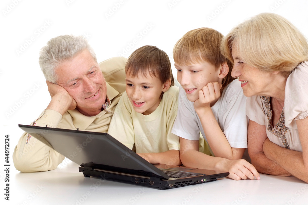 Grandchildren with their beautiful granddad and granny