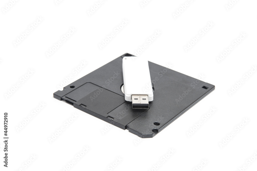 Old diskette with modern usb flash Old diskette with modern usb flash