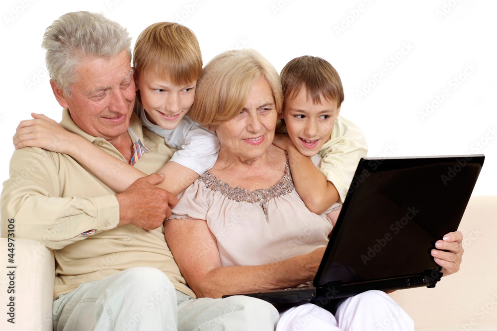 Granddad and granny  with their fine grandchildren
