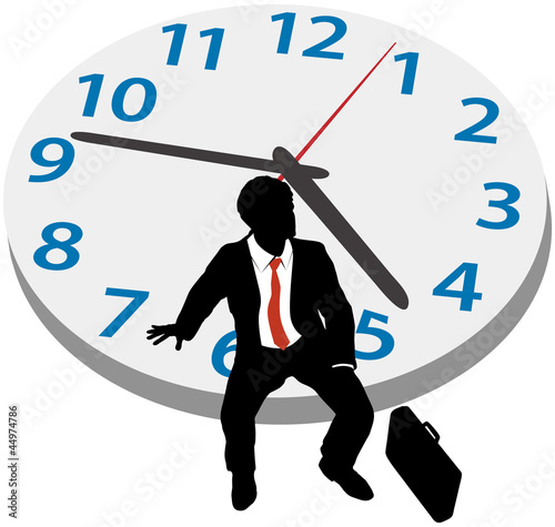 Business man wait appointment time clock