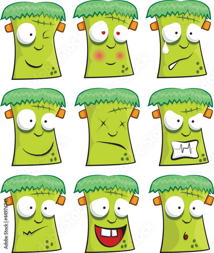 Frankenstein smiley faces for Halloween