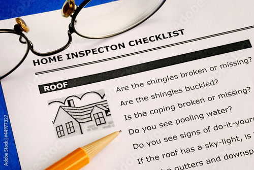 Canvas Print Real estate home inspection checklist and condition report
