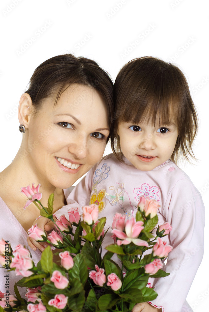 A beautiful Caucasian mama with her daughter A beautiful Caucasian mama with her daughter