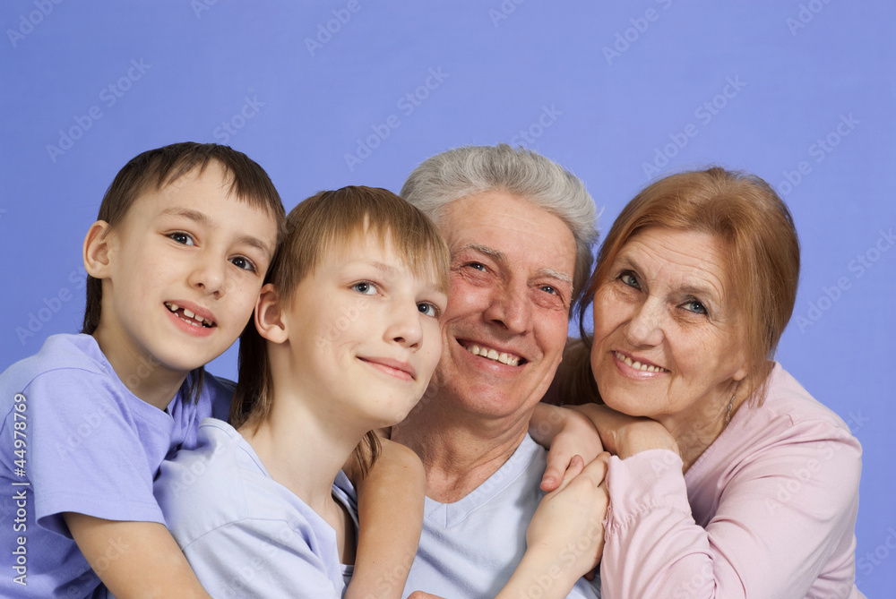 A happy family of four A happy family of four