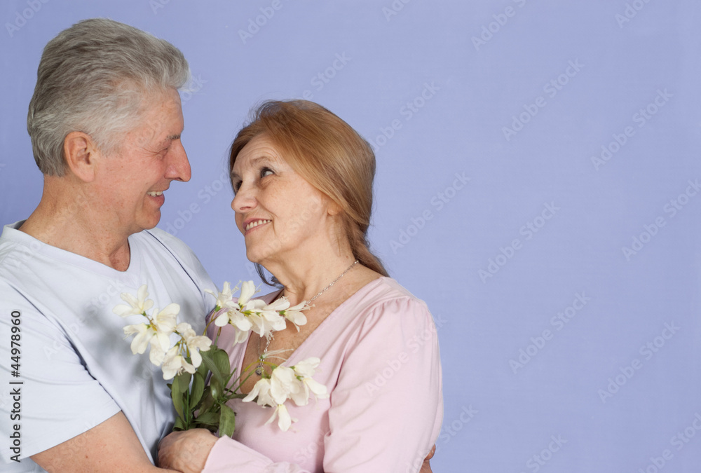 Beautiful Caucasian couple of elderly people