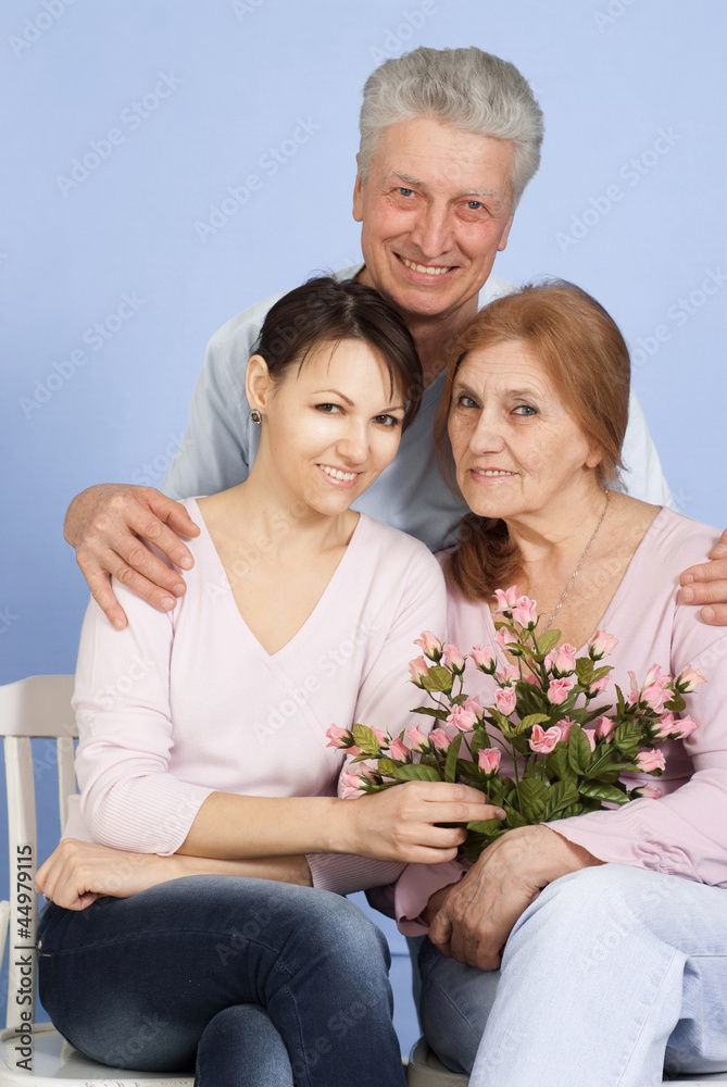 Happy Caucasian family of three Happy Caucasian family of three