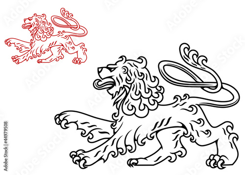 Fototapeta Naklejka Na Ścianę i Meble -  Vintage lion silhouette