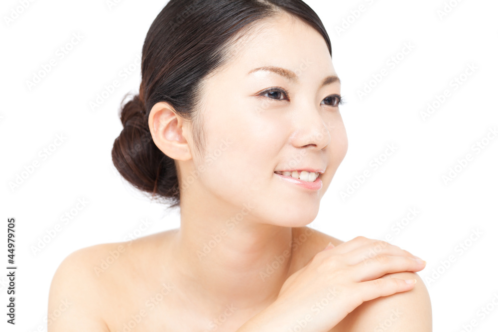 Beautiful young woman on white background. Portrait of asian. Beautiful young woman on white background. Portrait of asian.