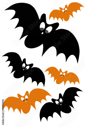 halloween concept design with black and orange bat