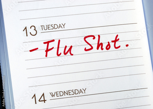 Mark the date on the day planner to have a flu shot