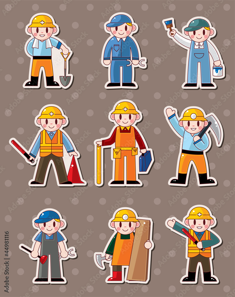 cartoon worker stickers cartoon worker stickers