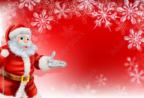 Red Santa Christmas Snowflake background
