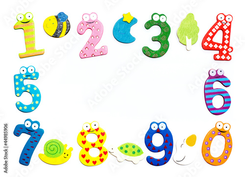 Funny number frame isolated