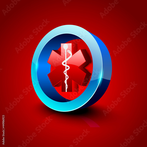 Abstract medical background with 3D caduceus medical symbol. EPS