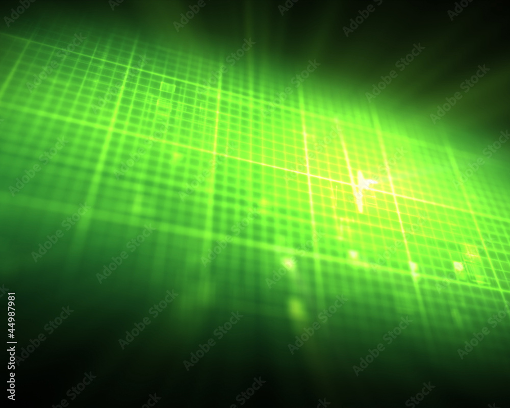 Green ECG heartbeat Green ECG heartbeat