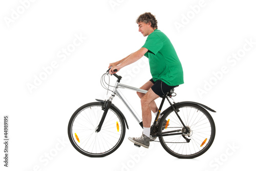 Man on bike in studio
