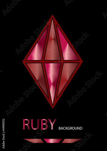 vector background cwith red ruby gem on black