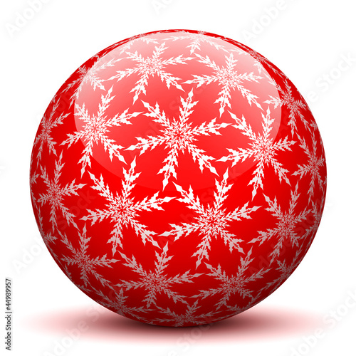 Kugel, Schneekristall, Rot, abstrakt, Flocken, Weihnachtskugel