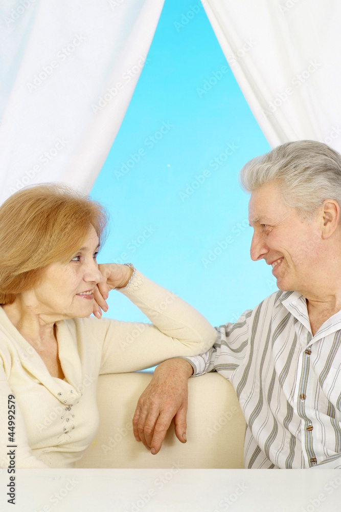 Fototapeta premium Married elderly couple resting at home