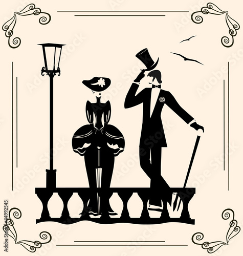 vintage image of lady and man