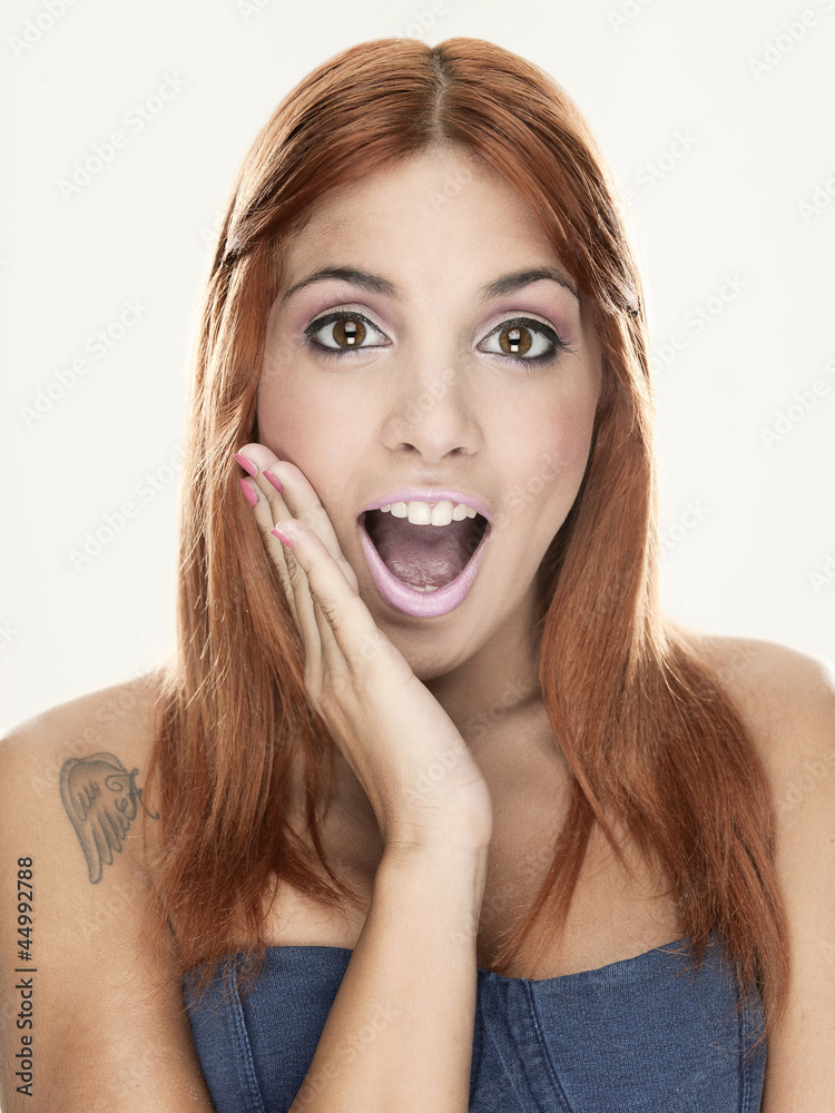 Woman looking surprised Woman looking surprised