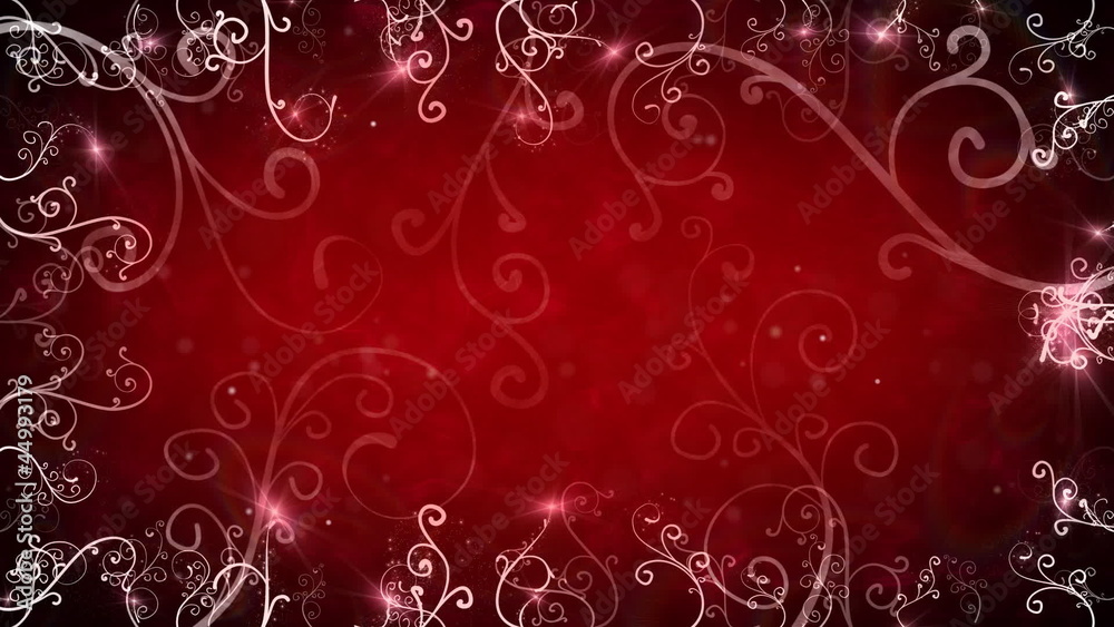 red flourishes frame loop background