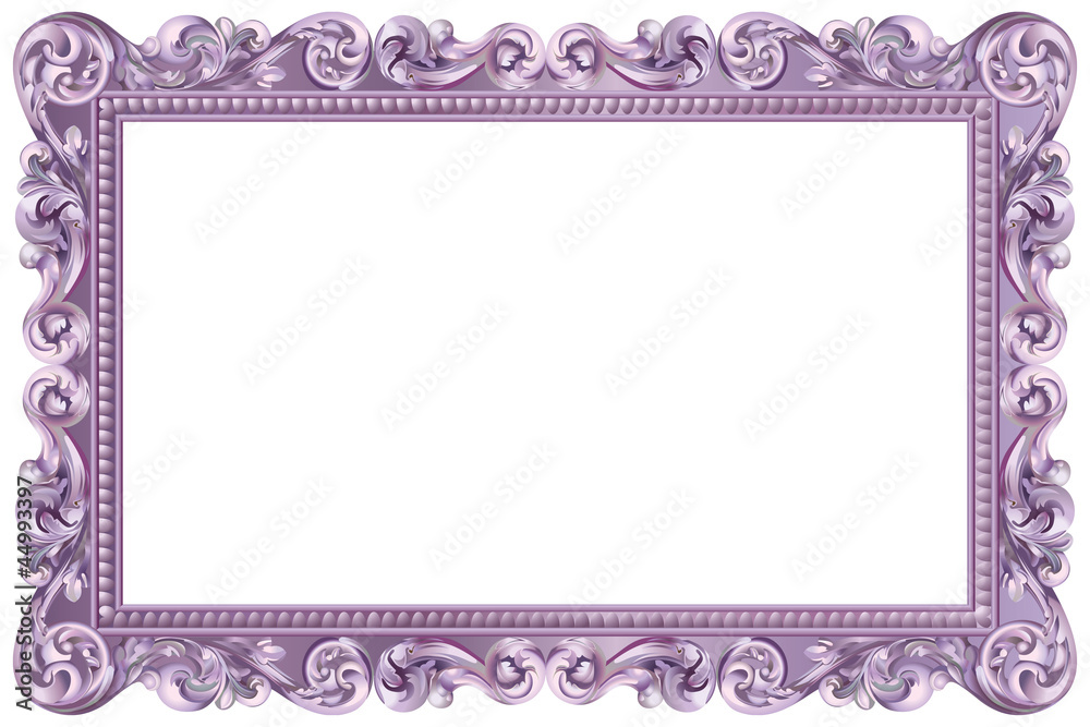 Cadre baroque rectangulaire violet