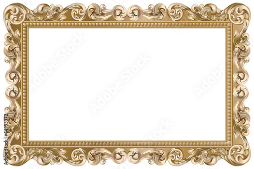Cadre baroque rectangulaire doré photo