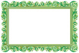 Cadre baroque rectangulaire vert