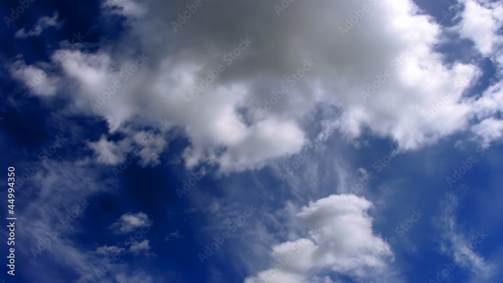 multilayer clouds in sky on day timelapse