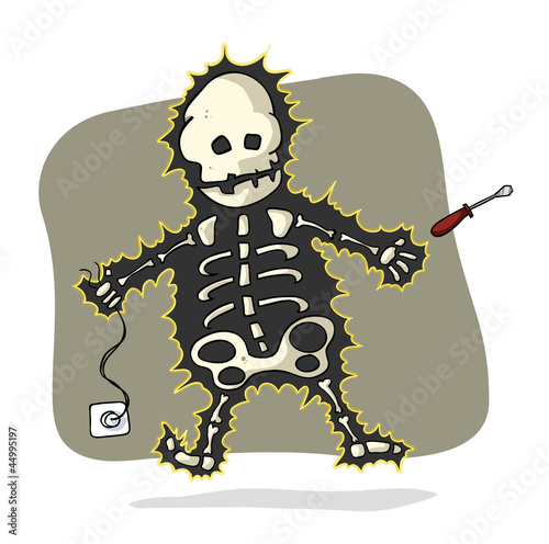 a man with an electric shock
