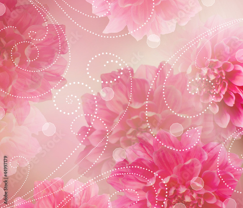 Fototapeta Naklejka Na Ścianę i Meble -  Flowers Abstract Design Art Background. Floral Wallpaper