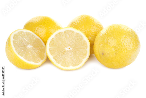 Fresh lemons, isolated on white background