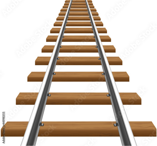 rails with wooden sleepers vector illustration