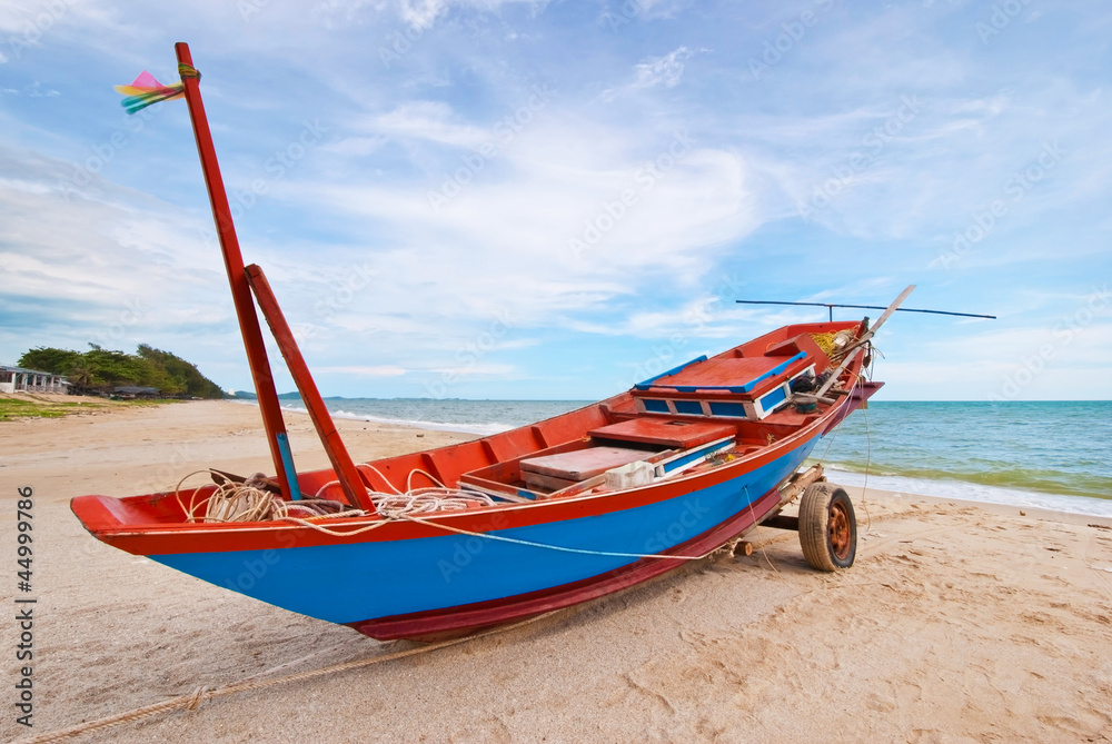 Fishing Boats in blue sky,Thailand