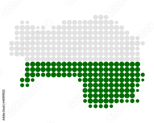 Karte und Fahne der Steiermark
