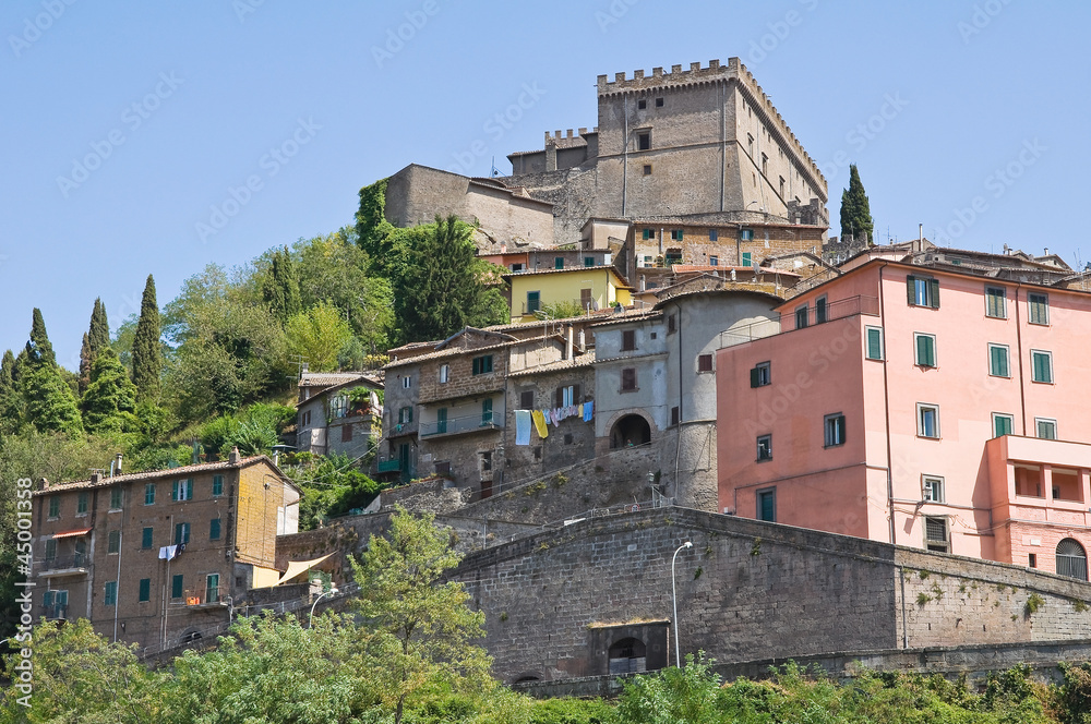 Panoramic view of Soriano nel Cimino. Lazio. Italy.