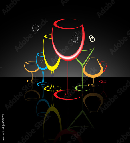 Cocktail glass abstract illustration #45001711