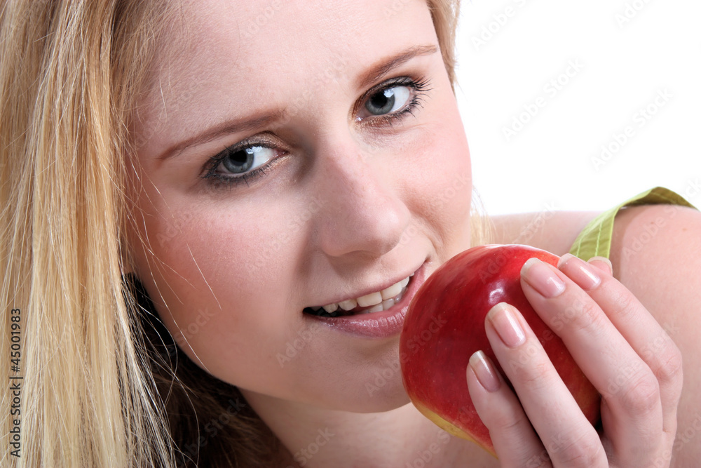 Mädchen mit Apfel Mädchen mit Apfel