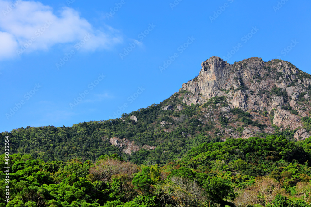 Lion Rock, lion like mountain in Hong Kong, one of the symbol of