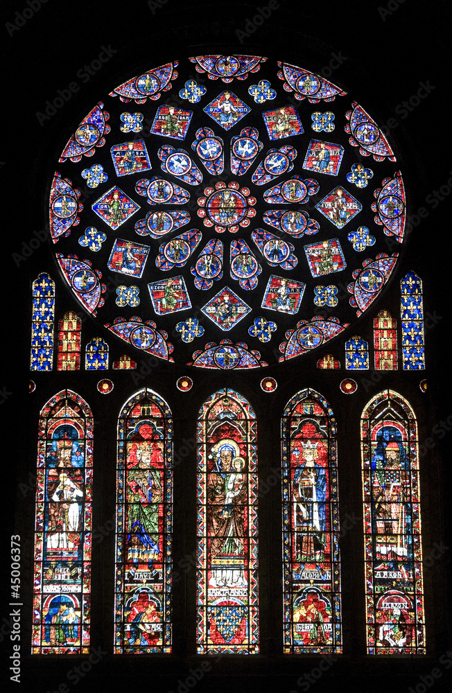 Foto Chartres - Cathedral, stained glass window