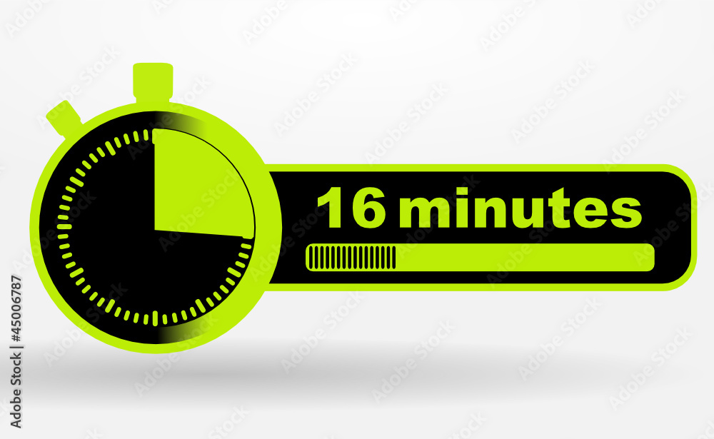 icône 16 minutes sur chronomêtre vert et noir