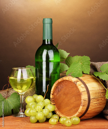 Bottle of great wine with glass and octave