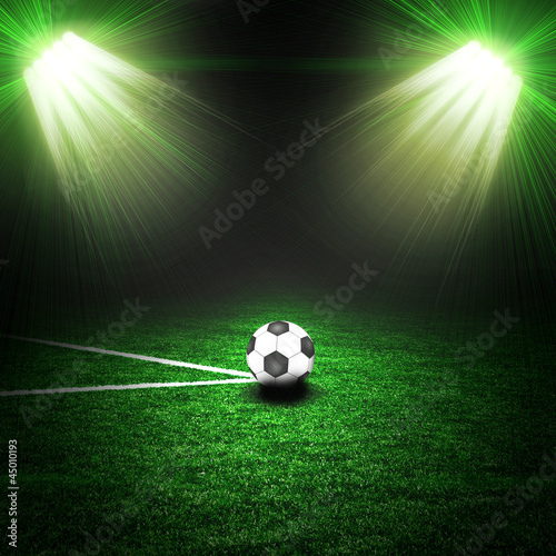 Soccer ball on the green field with lightnings © Aleksandr Salenko