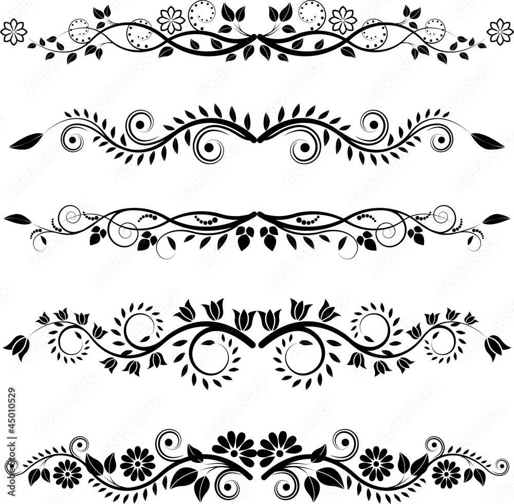 Naklejka premium floral borders and ornaments